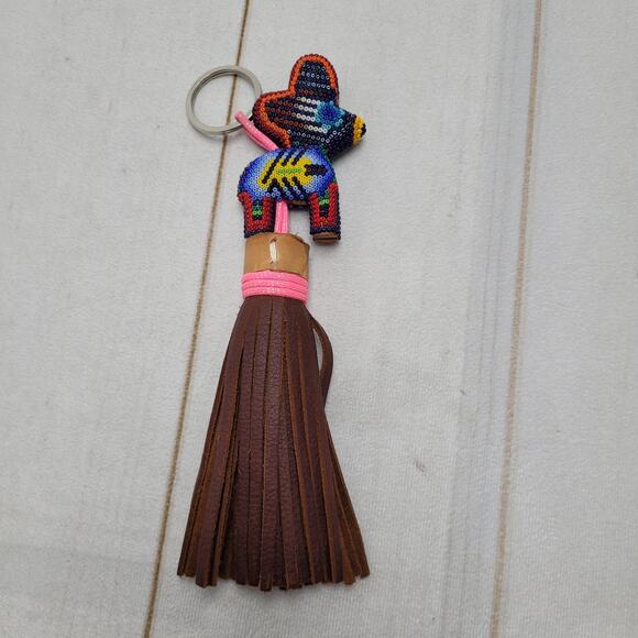 Consuela Accessories - Consuela Donkey Shakira charm leather tassel beaded colorful